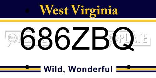 686ZBQ West Virginia License Plate