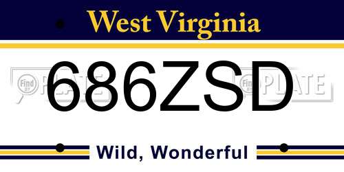 686ZSD West Virginia License Plate