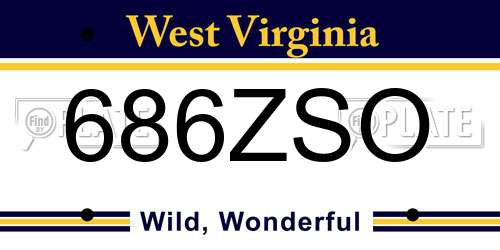 686ZSO West Virginia License Plate