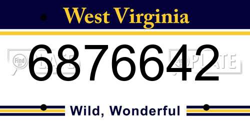 6876642 West Virginia License Plate