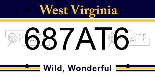 687AT6 West Virginia License Plate