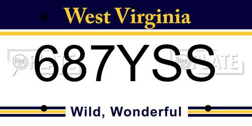 687YSS West Virginia License Plate