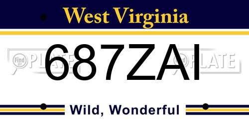 687ZAI West Virginia License Plate