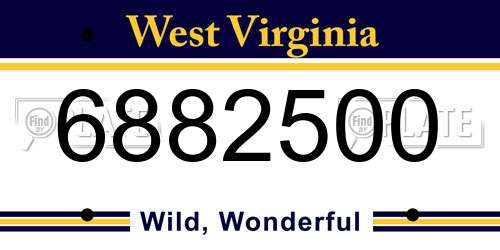 6882500 West Virginia License Plate