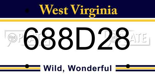 688D28 West Virginia License Plate