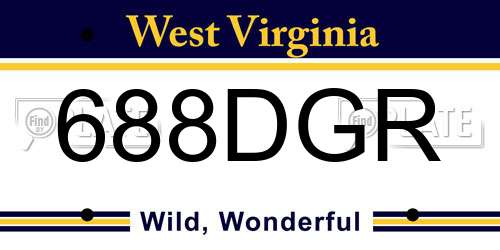 688DGR West Virginia License Plate