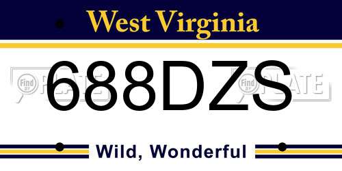 688DZS West Virginia License Plate