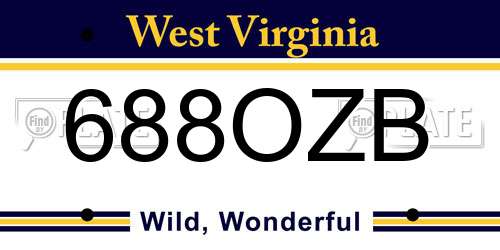 688OZB West Virginia License Plate