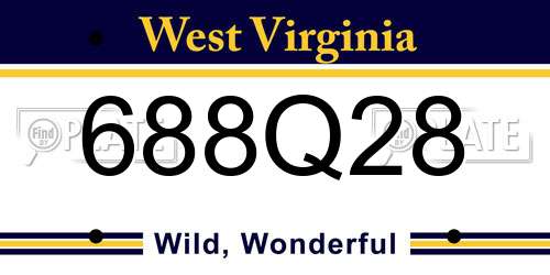 688Q28 West Virginia License Plate