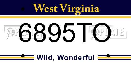 6895TO West Virginia License Plate