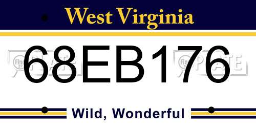68EB176 West Virginia License Plate