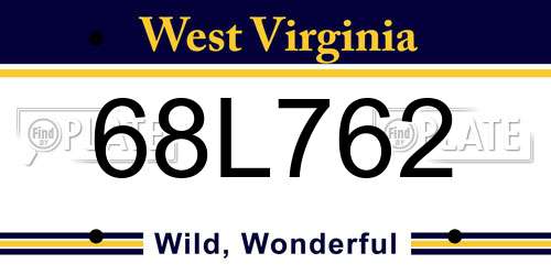 68L762 West Virginia License Plate