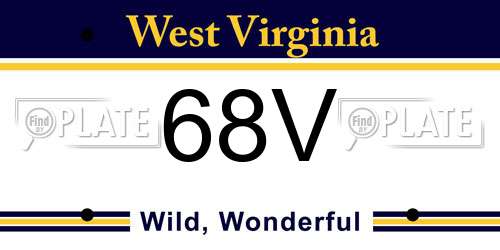 68V West Virginia License Plate