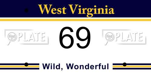 69 West Virginia License Plate