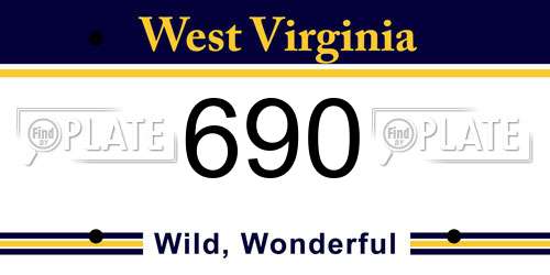 690 West Virginia License Plate