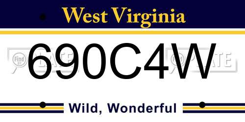 690C4W West Virginia License Plate