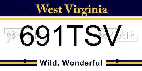 691TSV West Virginia License Plate