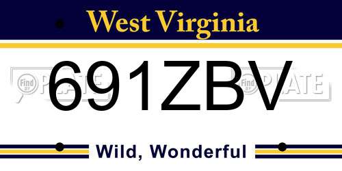 691ZBV West Virginia License Plate