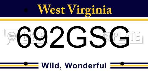 692GSG West Virginia License Plate