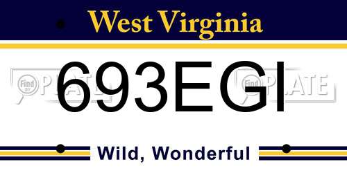693EGI West Virginia License Plate