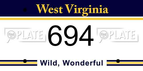 694 West Virginia License Plate