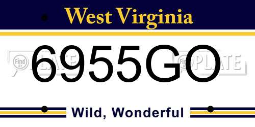 6955GO West Virginia License Plate