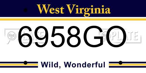 6958GO West Virginia License Plate
