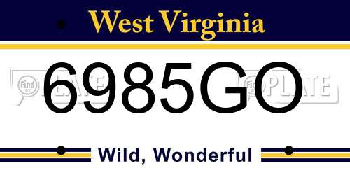 6985GO West Virginia License Plate