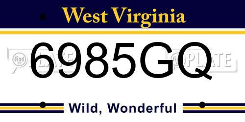 6985GQ West Virginia License Plate