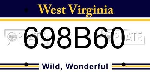 698B60 West Virginia License Plate