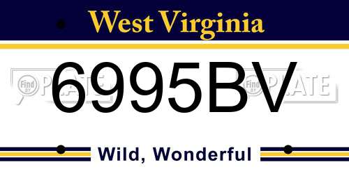 6995BV West Virginia License Plate