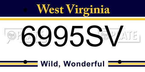 6995SV West Virginia License Plate