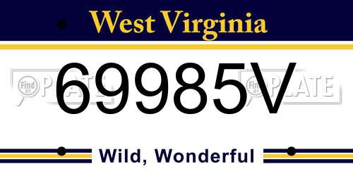 69985V West Virginia License Plate