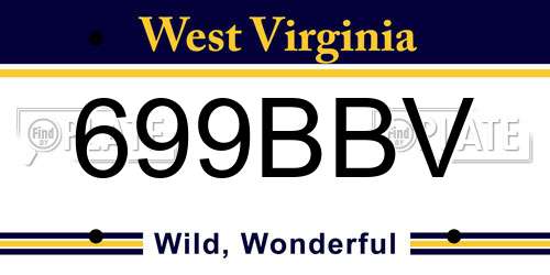 699BBV West Virginia License Plate