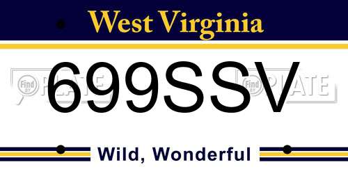699SSV West Virginia License Plate