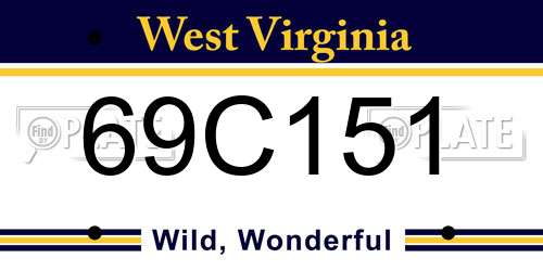 69C151 West Virginia License Plate