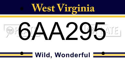 6AA295 West Virginia License Plate