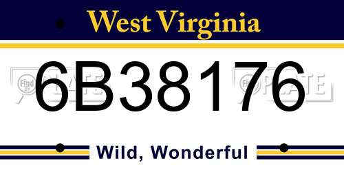 6B38176 West Virginia License Plate