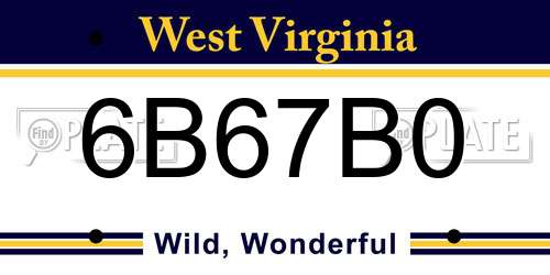 6B67B0 West Virginia License Plate
