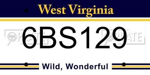 6BS129 West Virginia License Plate