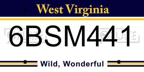 6BSM441 West Virginia License Plate