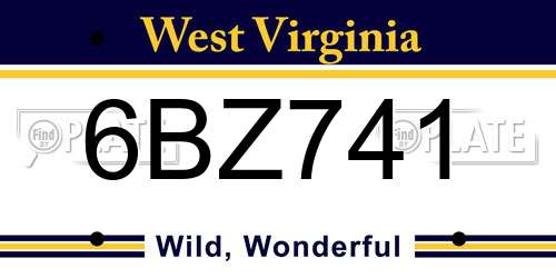 6BZ741 West Virginia License Plate