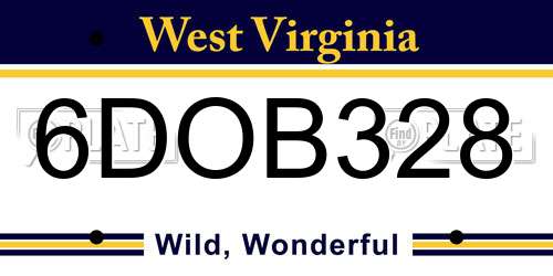 6DOB328 West Virginia License Plate