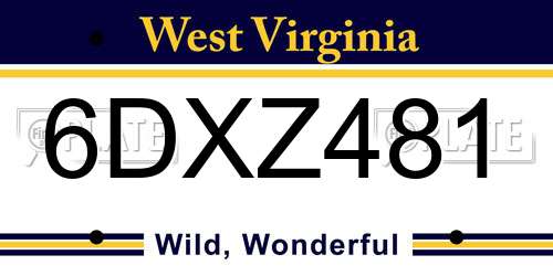 6DXZ481 West Virginia License Plate