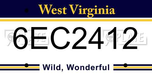 6EC2412 West Virginia License Plate
