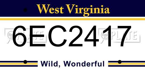 6EC2417 West Virginia License Plate
