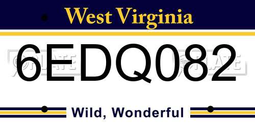 6EDQ082 West Virginia License Plate