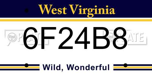 6F24B8 West Virginia License Plate