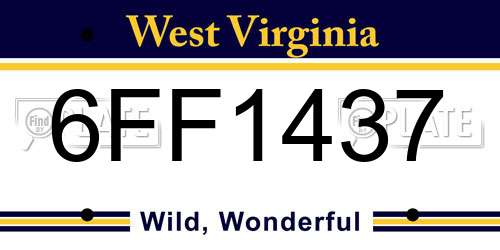 6FF1437 West Virginia License Plate