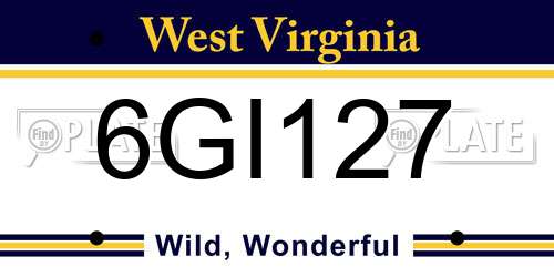 6GI127 West Virginia License Plate